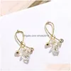 Stud Fashion Jewelry S925 Sier Post -oorbellen Crystal Geometric Cross Drop Delivery Dhogf