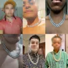 Łańcuchy Hip Hop Cuban Link Naszyjnik dla kobiet i mężczyzn Rhinestones Choker Miami punk raper Golden Silver Color Biżuterchains