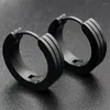 Boucles d'oreilles créoles en acier inoxydable, lot de 2, 4, 16mm d'épaisseur, Clip rond pour hommes et femmes, vis Punk, bijoux fabriqués