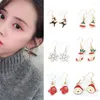 Boucles d'oreilles pendantes Vintage, chaussettes de noël, père noël, flocon de neige, élan, pendentif en métal, bijoux, cadeau féminin pour amis