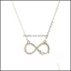 ペンダントネックレス925 Sterling sier Cubic Zirconia Infinity Love Love Necklace Gold sie for for for high quality Wedding drop otu5q