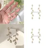 Stud Fashion Jewelry S925 Sier Post Leaf Earrings Zircon Long Tassel Dangle Drop Delivery Dhw5L