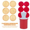 Baking Moulds Silicone Christmas Cookie Stamp Set Round Embossing Mold With Handle Homemade Cutter For Decoration