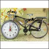 Desk Table Clocks Bicycle Shape Alarm Household Clock Creative Retro Number Mute Placement Home Decoration Gift Dbc Drop Delivery Dhlwh