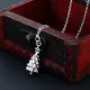 Подвесные ожерелья милые женщины % 925 Серебряное ожерелье Творческое рождественская елка подвеска Роли 41-51 см рождественский подарок шарм ювелирные изделия G230202
