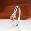 Anéis de casamento rosa amarelo zircão de zircão fino anel delicado de cristal oval de pedra de pedra clássica cor prata para mulheres boho jóias