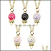 Hanger kettingen donut lolly ketting set sieraden colorf spiraal cartoon drop levering sieraden hangers dhvig