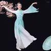 Scen Wear Classical Dance Costumes For Perfromance Kvinnliga vuxna Elegant kinesiska fläktkläder Lady Paraply Outfit 90