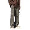 メンズパンツ気質スタイリッシュなドレープカーゴズボンヴィンテージの男性ジップボタンプラケット男性服