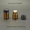 100pcs/lot 1ml mini amber glass dropper bottle فارغة عينة قابلة للحماية قابلة لإعادة ملء الزيت العطري جرة أسود كاب بالجملة