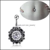 Obigo do botão do umbigo Telly Elephant Dangle Body Body Piercing Stainless Steel Bars Jóias 667 T2 Drop Delivery DHJQE