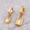 Dangle Earrings Chandelier Dainty Gold Padlock Huggie Hoopsステンレス鋼の鍵止めヒンジ付きフープドロップピアスイヤリングダングル