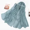 Scarves 72 175cm Women Muslim Chiffon Scarf Diamond Malaysia Hijabs Veil Solid Color Head Wraps Fashion Long Shawls Bandana 2023