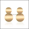 Dangle Chandelier Design Geometric Earrings Gold Sier Color Statement Round Circle Metal Earring For Women Wholesale Jewelry Drop D Otm8G