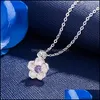 Collane con ciondolo Collana di fiori di ciliegio fresca e semplice Catena di fiori Gioielli in cristallo rosa viola Donna Carina goccia di pesca Consegna P Dhgyv