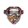 MZZ118 Lunettes pliantes Lunettes masque facial amovible couverture Ski Snowboard moto coupe-vent Cruiser pour casque de motard avec filtre buccal