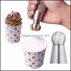 Baking Pastry Tools Types Cake Decorating Grade Stainless Steel Cream Flowers Mold Squeezer Diy Chocolate Cup Bag Cookware Drop De Dhtn7