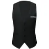 Coletes masculinos moda escritório homens cor sólida v pescoço sem mangas botão colete slim-fit colete 230202