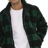 Herenjacks winter plaid jas mannen dikker warm fleece fuzzy casual stand kraag zip omhoog bovenkleding jassen voor mannen chaquetas hombre 230202