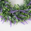Fleurs décoratives 46 cm Fake Simulation Green Grass Ring Supplies Supplies Props Decoration Porte décor mur