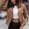 Kurtki damskie Przylot Eleganckie kobiety skórzane kurtki moda street noszenie zamek błyskawiczne Casual Coats Biker Flight Ubrania swobodne kurtki 230202