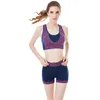 Active Set Women's Yoga Suit 2 -stycken Set Fitness Sportkläder för kvinnliga träningsportkläder utomhus som kör bh topp gym