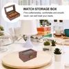 Titta på lådor Box Case Jewelry Display Organizer Träsamling Travel Earring Storage Roll Wood Rolls Gift Men Wrist Casea slot