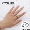 Band Rings 4mm de pedra natural hematita preto casal de c￡lculos biliares n￣o magn￩ticos Aneis Health Care Protection Protection Drop de dhgarden dhgmk