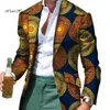 Męskie garnitury Blazers African Men Ubrania Smart Causal Causal Dostosowanie Slim Fit Fancy garnitur Blazer Jackets Formal Płaszcz Business Dashiki Party Wedding Wyn530 230202