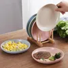 Assiettes 4 pièces 20 cm vaisselle en paille de blé incassable léger dîner ensemble d'assiettes en plastique réutilisables