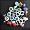 Stud 12mm Natuurlijke stenen roestvrij staal wit groen turquoise opaal roze amethist kristallen stenen druzy studs oorbellen sieraden dhgarden dhdeq