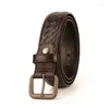 Cinturones de cuero de vaca tejido a la moda para hombres y mujeres, senderismo, Camping, negocios, jóvenes, viajes, oficina, pantalones, cinturón 2508