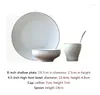 Миски 4 шт. Установите японскую керамическую посуду тарелку с чашкой Spoon Cup Restaurant Restaurant El Suppire Purple Gold Edge CN (Origin)