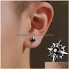 Brincos do garanh￣o Men Sier Color Fashion Star Zircon Crystal Small For Women Casal Personalidade Earings J￳ias Gretos da festa Drop Deliver