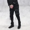 Men's Pants Cargo Streetwear Black Zipper Ribbons Casual Harem Male Joggers Ankle Length Sweatpants 3XL Hip Hop Trousers 230202