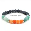 Charm Bracelets Stone Chakra Bracelet Weathering Agate Healing Men Women Jewelry Elastic Bead Drop Delivery Dhg8J