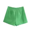 Women's Shorts ZXQJ Women 2023 Fashion With Lining Tweed Vintage High Waist Back Zipper Female Short Pants Mujer