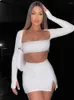 فساتين العمل Hirigin Women Fashion Outfits Elegant Party Club Mets Sets Sexy Slit Co-Ord Top and Skirt اثنين