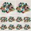 Steen 6x8 mm Natuurlijke ovale cabochon losse kralen Rose kwarts turquoise stenen gezicht voor reiki genezende kristal ornamenten ketting dhgarden dhowm