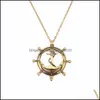 Collane con ciondolo Arte Lente d'ingrandimento Collana Cabochon Mappa Beautifly Gioielli Collare Collier Medaglione Pendenti con consegna a goccia Dhgh9