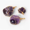 Charms Stone Pendant Gold Wrap Irregar Rose Quartz Agate Tiger Eye Beads Crystal Pendants For Jewelry Making Necklace Earrin Dhgarden Dhgvi