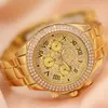 Wristwatches Full Diamond Women's Watch Crystal Ladies Bracelet Wrist Watches Clock Relojes Quartz for Women 116135
