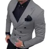 Costumes pour hommes Blazers Champagne Blazer pour hommes veste de costume 1 pièces veste de blazer à revers cranté à double boutonnage pour la fête de mariage uniquement veste 230202