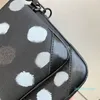 34 tasarımcı çanta şık gündelik bayanlar beyaz polka dot baskılı tote 1 litchi stria siyah deri fermuar tek omuz çanta