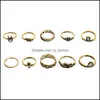 Кластерные кольца 10 шт/набор продажа луны цветочные кольцевые кольцевые кольцевые набор антикваров