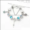 Charm Bracelets Beaded Bangles Key Glass Beads Brand Bracelet For Women Luxury Jewelry Blue Ocean Heart Drop Delivery Dhklu