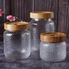Garrafas de armazenamento jarro de vidro transparente com tampa de chá de doces caseiro caseiro caseiro de café lanche material de cozinha