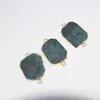 Colares pendentes Gold Bating Slice Crystal Stone Conector para mulheres Jóias Fazendo 2023 Big Slab Natural Drruzy Zoisite Gem Healing