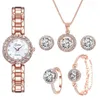 Montres-bracelets Bracelet montres ensemble pour femmes mode géométrique Bracelet Quartz horloge dames montre-bracelet