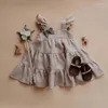 Sukienki dla dziewczynek sukienka na plażę letnie marszczenia koronkowe dzieci tutu spódnica dla odzieży boho maluch do ubrania dzieci7074047